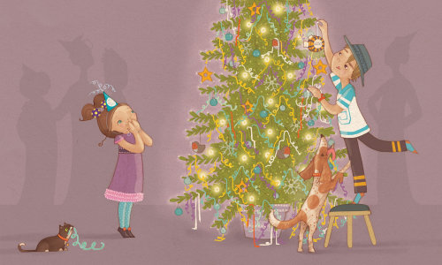 Book Illustration For Oh New Years Tree Wishes