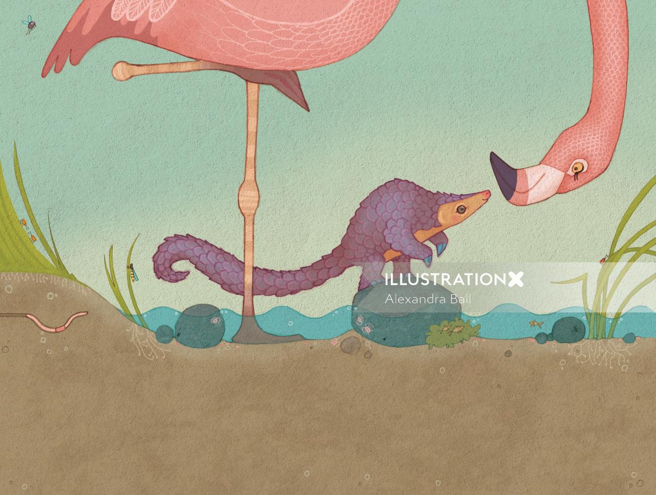 AlexandraBall.LittlePangolin.Flamingo