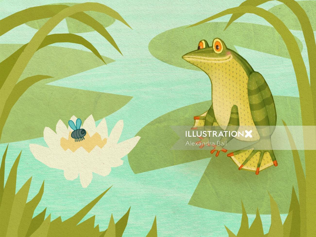 Os animais da floresta musgosa App Frog