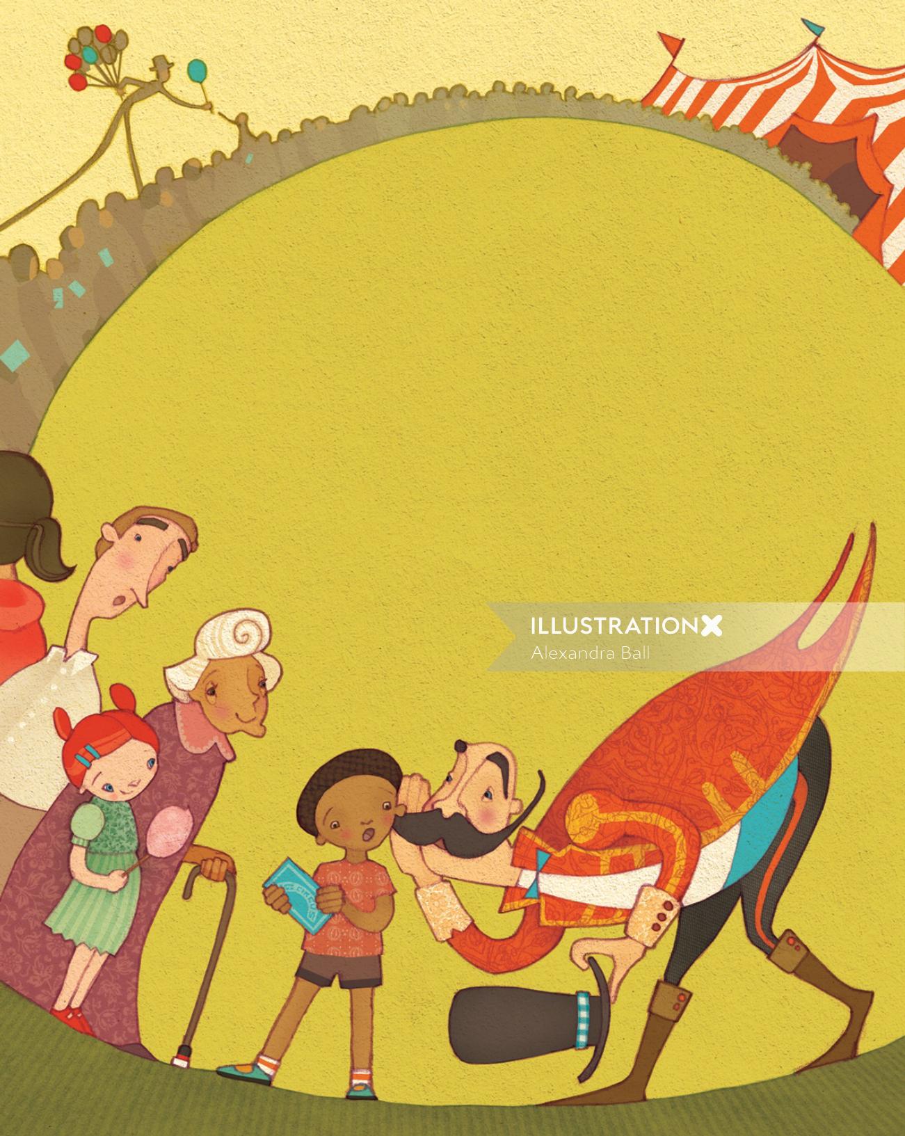 Alexandra Ball: ilustración de la tarjeta de Circus Story Starter