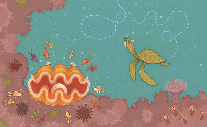 Princess Cruises, Clam & Turtle Illustration
