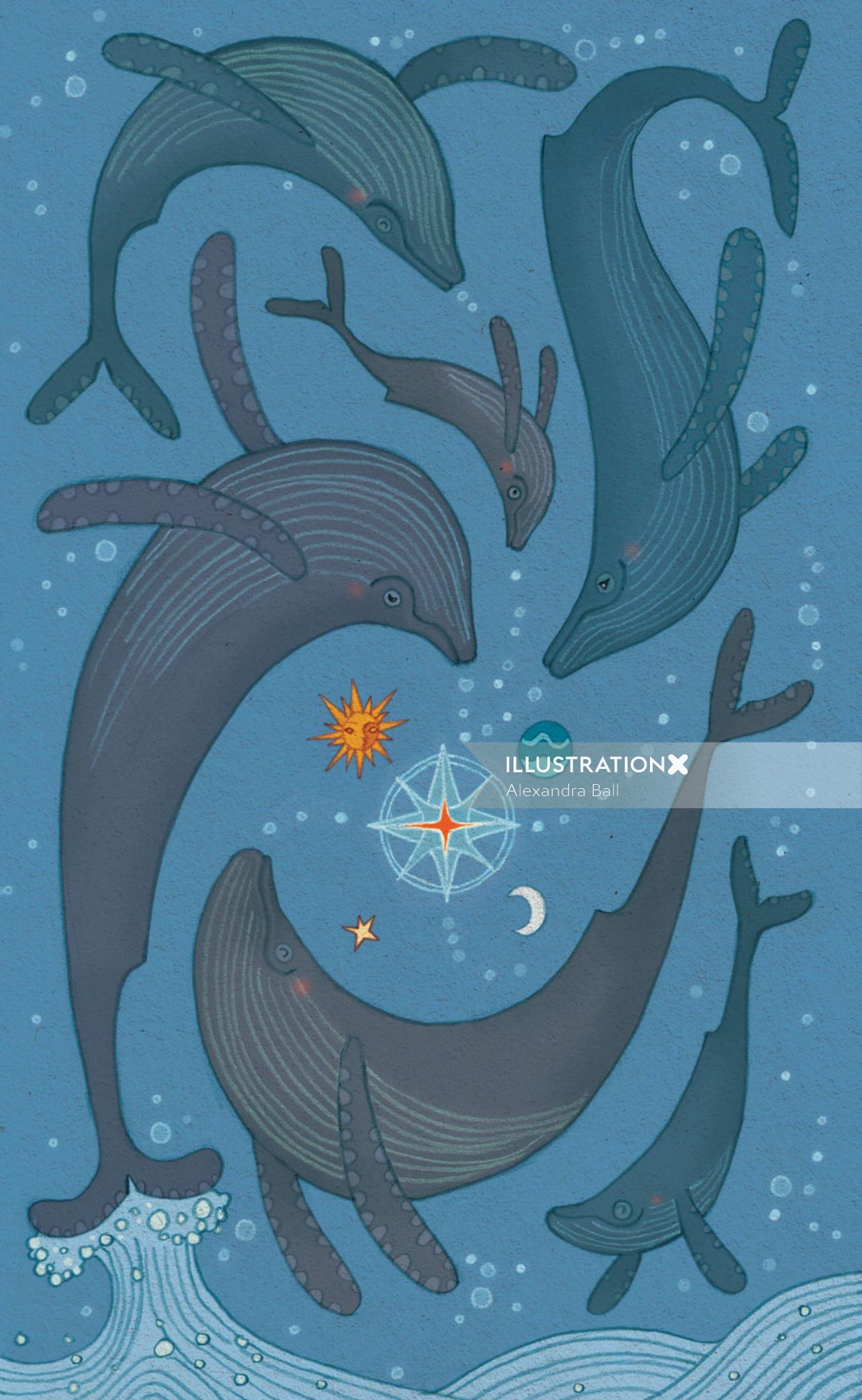 Ilustração de baleia
