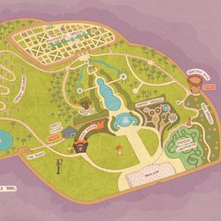 An illustration of alnwick garden map