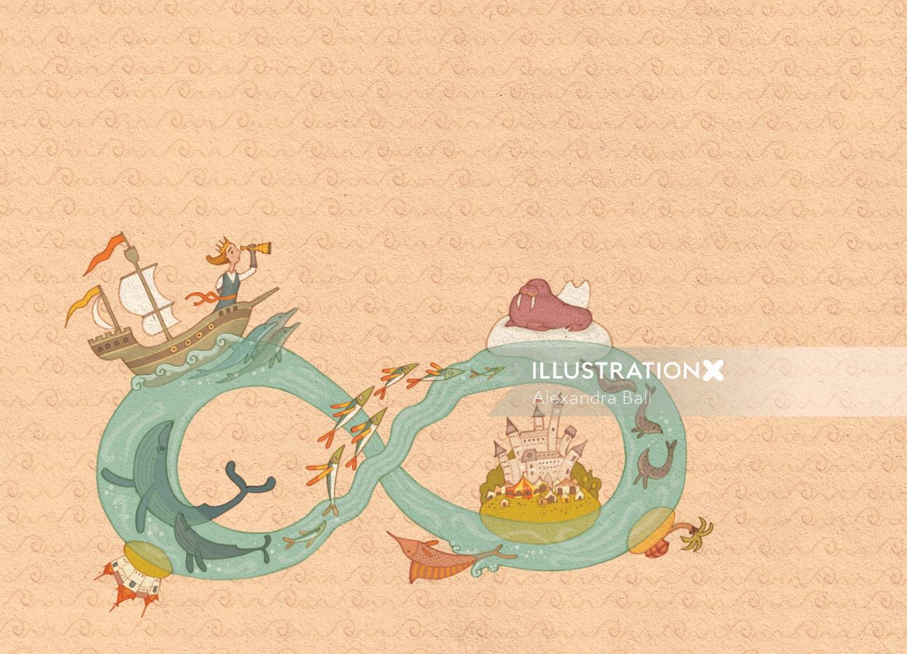 Alexandra Ball, children's book illustrator: Princess Cruises: Goodbye