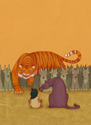老虎和豹子的插图