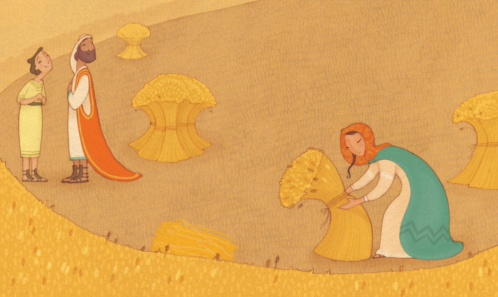 character illustration of Ruth and Boaz
