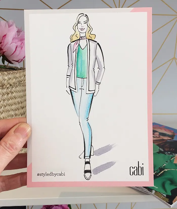 A moment captured: Shopper displays their live sketch