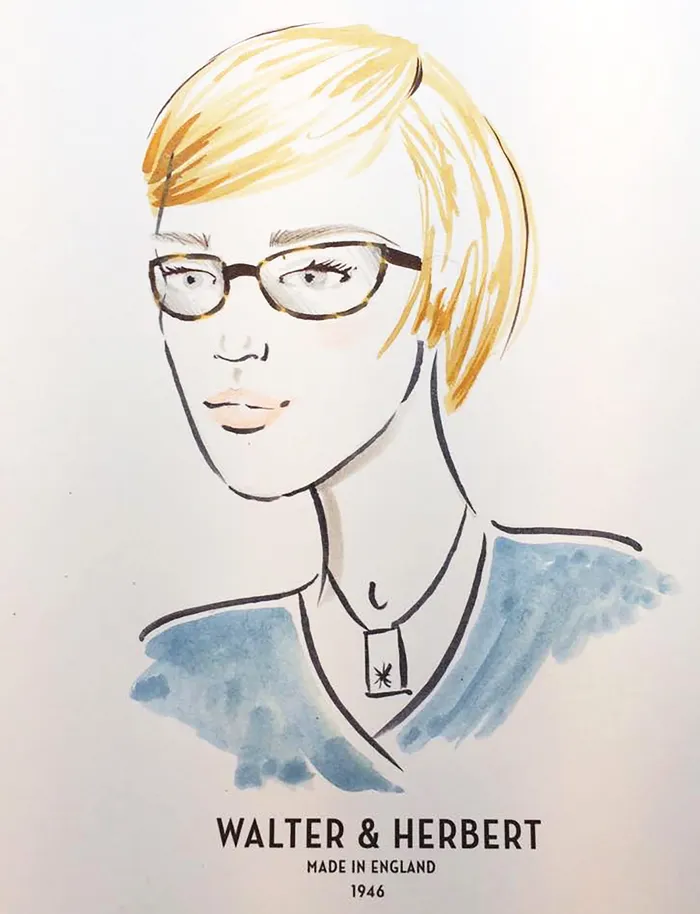 Portraiture drawing of a Walter & Herbert window shopper