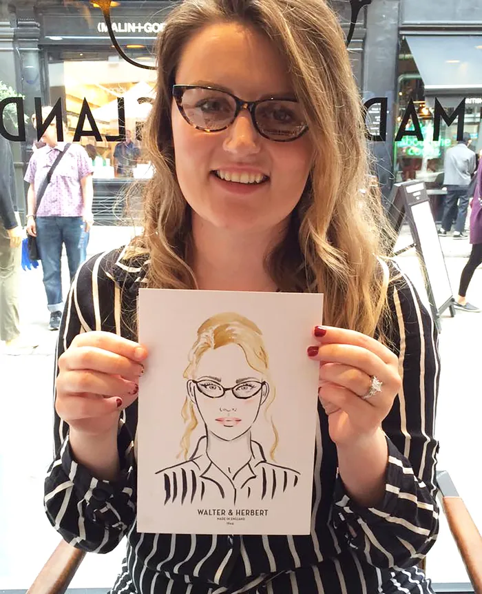 A unique keepsake: Live artistic rendering of a Walter & Herbert purchaser
