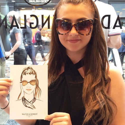 Illustrating woman in sunglasses – Walter & Herbert live event
