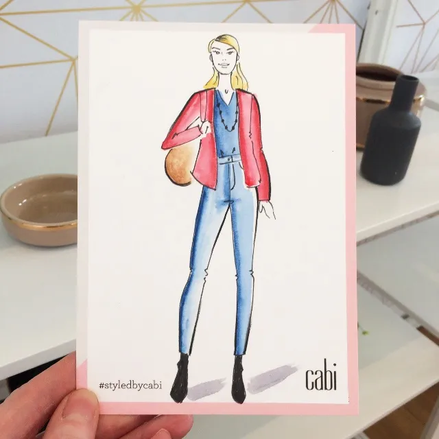 Fashion painting of a Cabi client