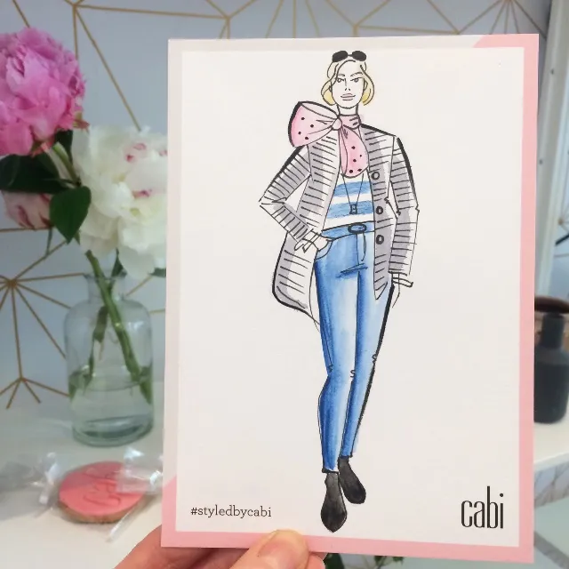 Live fashionable sketch of a stylish lady at Cabi event