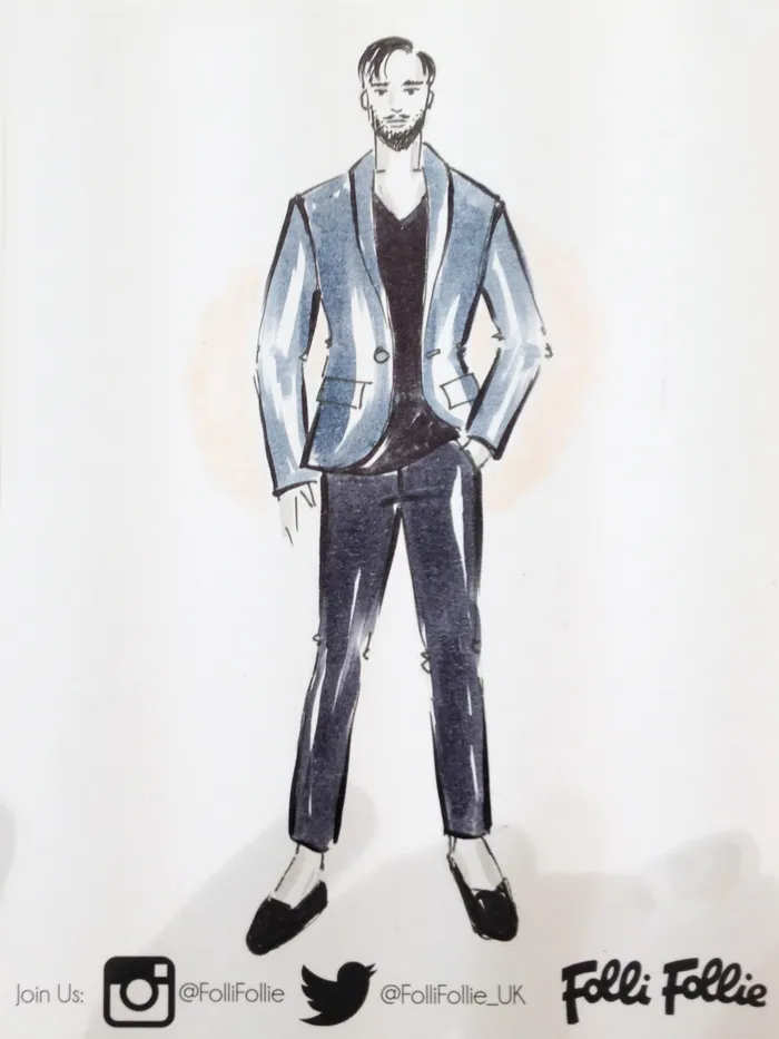 Watercolour drawing of a Folli Follie fashion