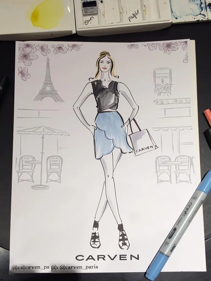 Live girl’s rendering at CARVEN session
