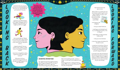 Gemini zodiac sign illustration showing two faces by Alison Kerry