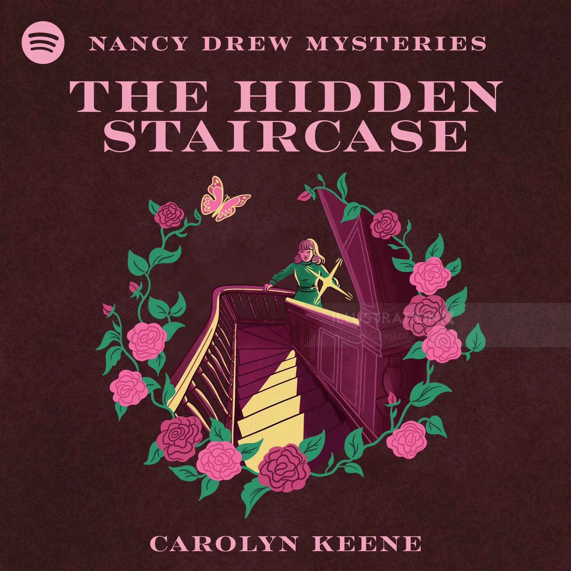 Nancy Drew Mysteries The Hidden Staircase audiobook cover by Alison Kerry