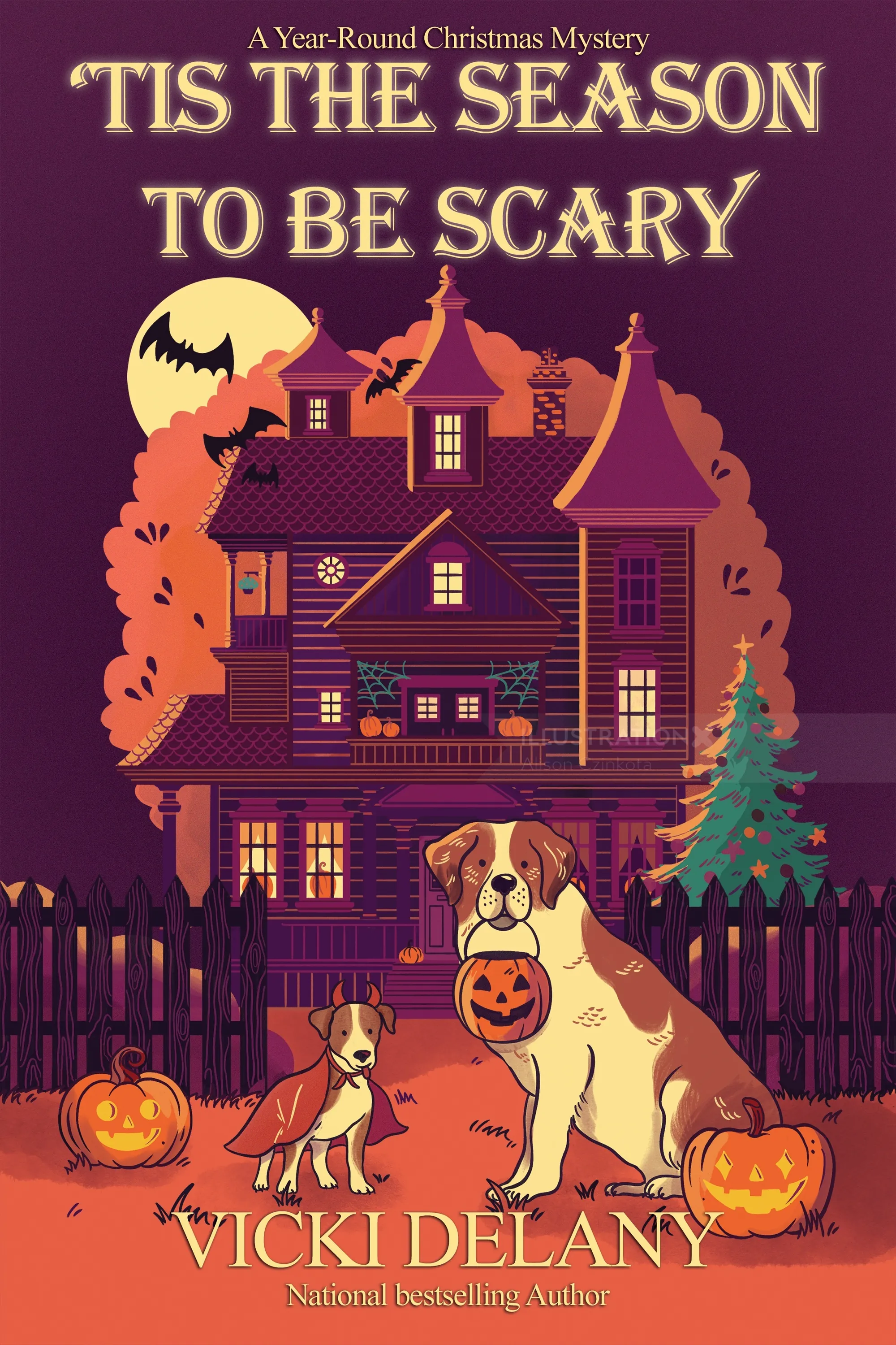 Book cover for 'Tis The Season To Be Scary by Vicki Delany, illustrated by Alison Kerry