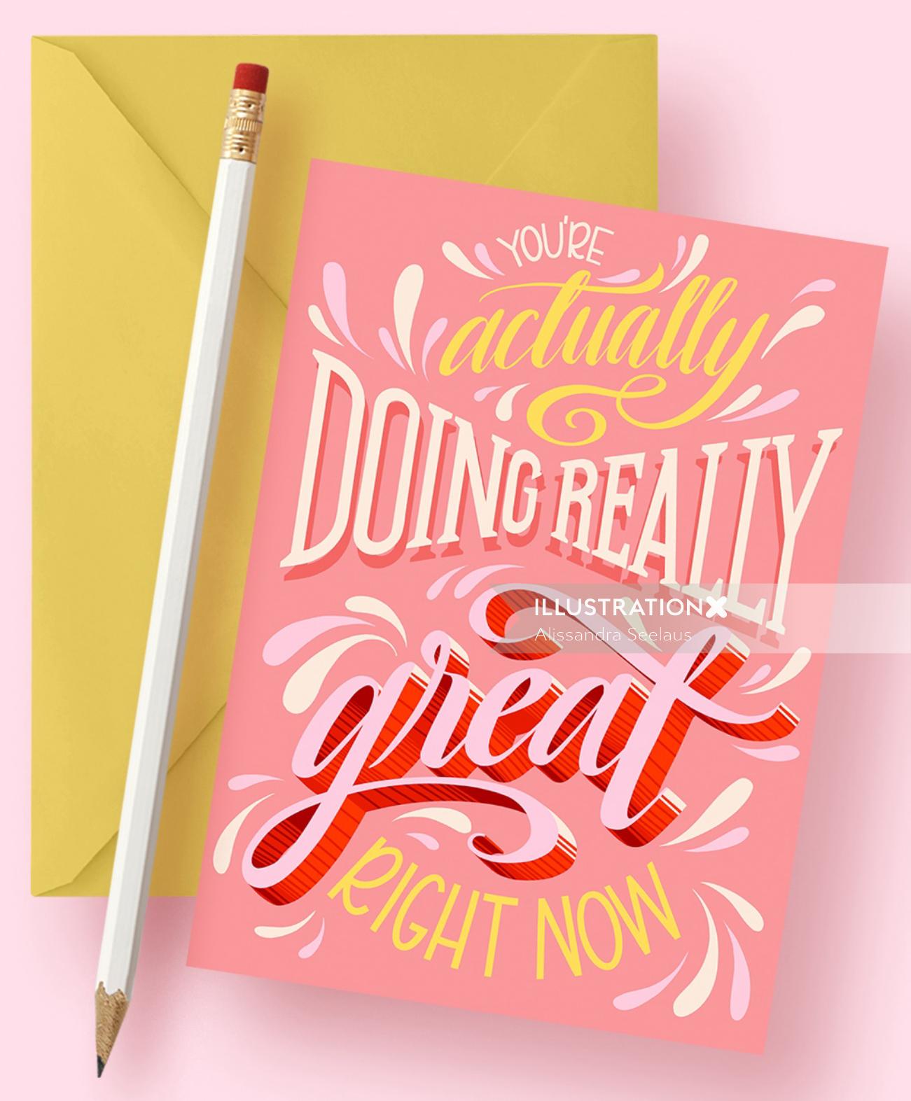 Lettering art of your actually doing really great