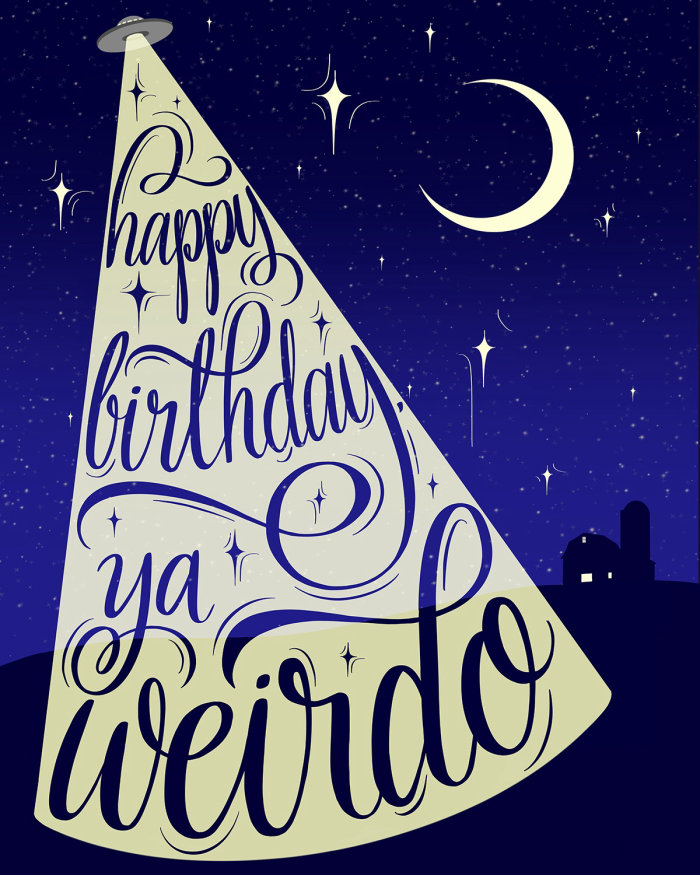 Happy birthday lettering poster design 