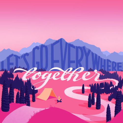 Graphic lettering of together 