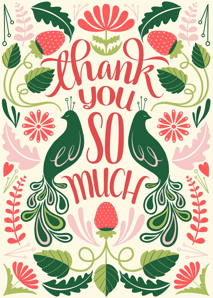 Typography art of thank you so much 