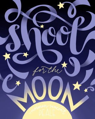 Diseño de cartel de disparar a la luna. 
