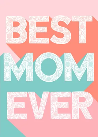 Best mom ever lettering art 