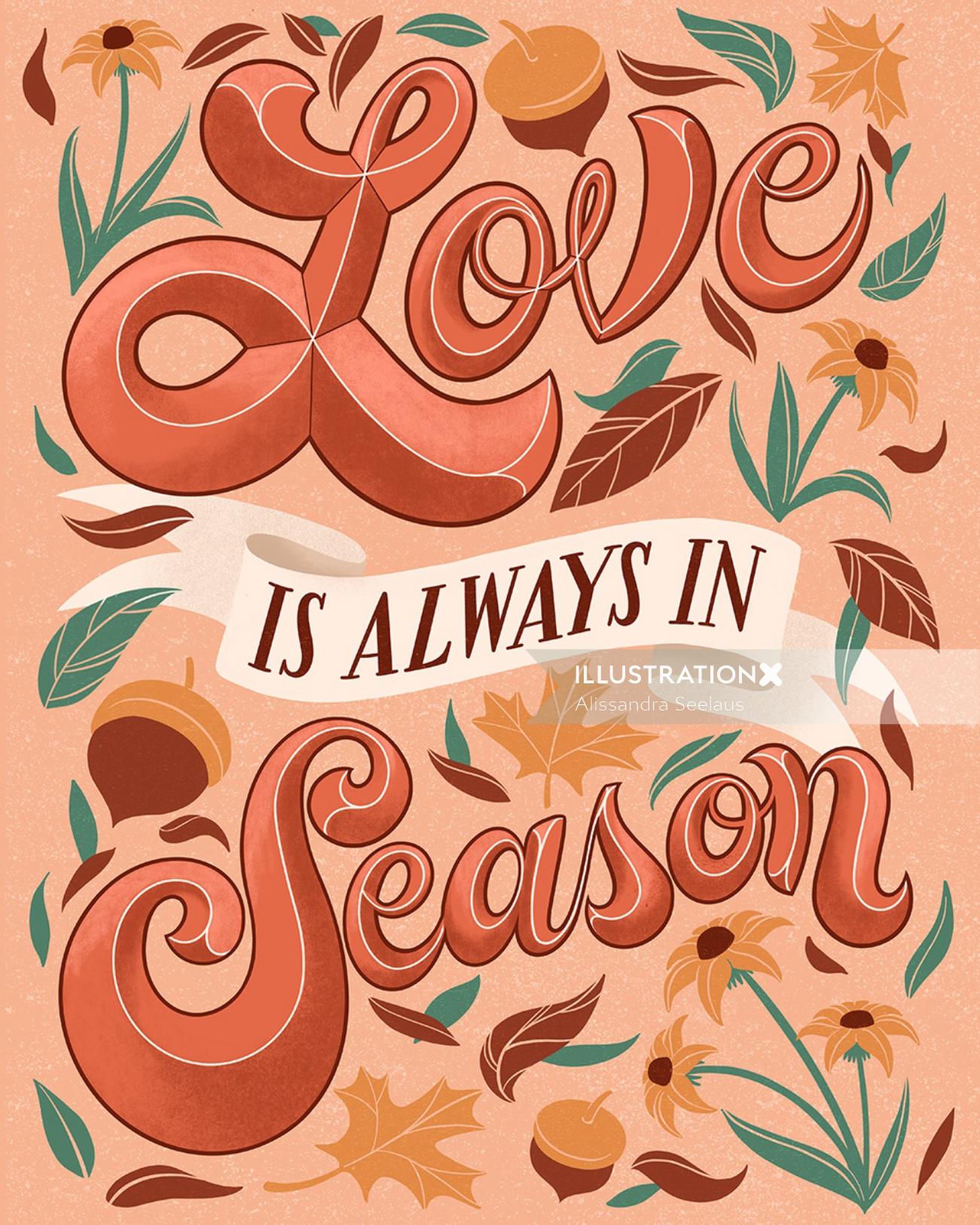 Love is Always in Season tipográfico