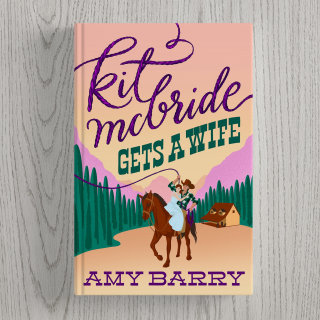 Letras da capa do livro &quot;Kit McBride Gets a Wife&quot;