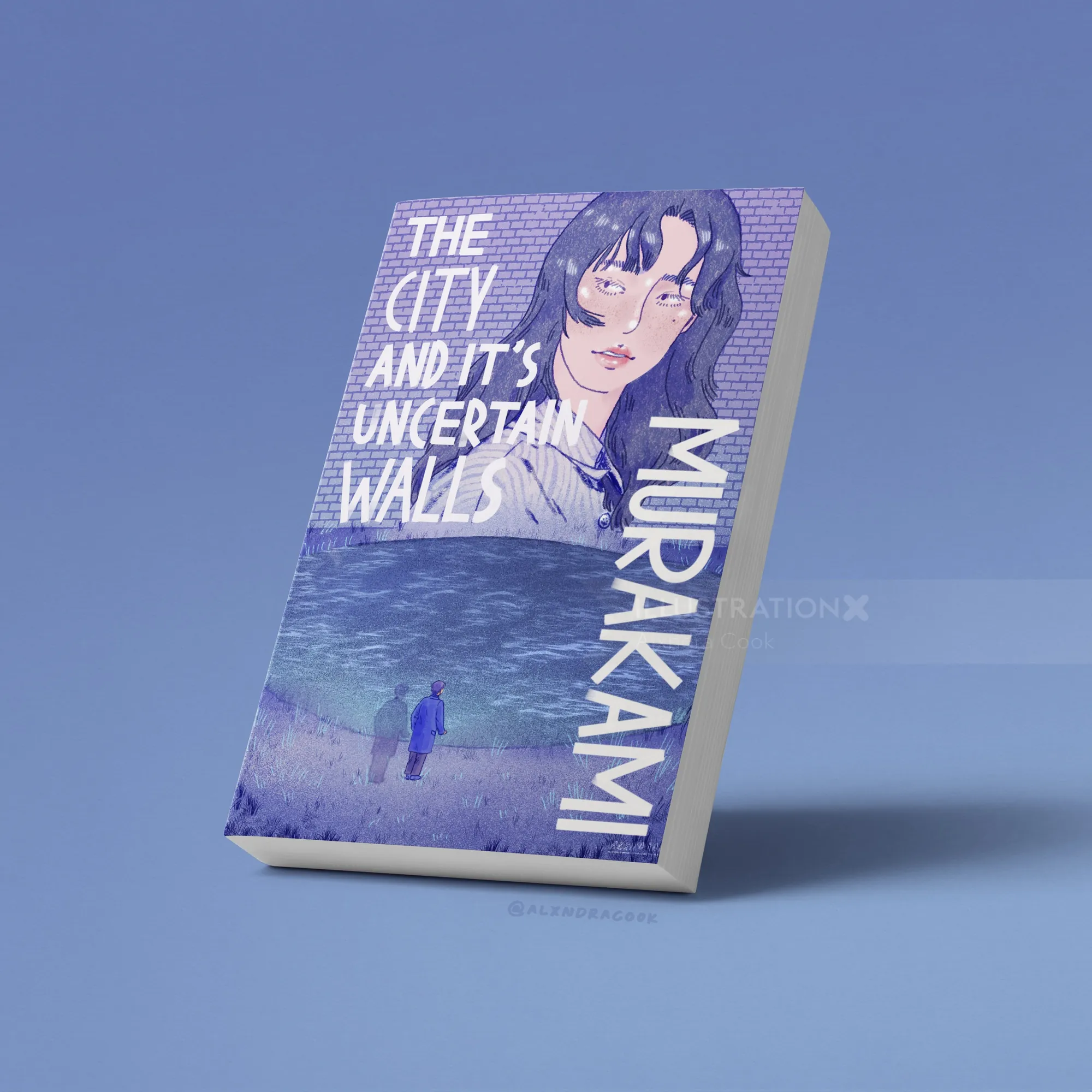 Book cover showing illustrated woman and person in foggy landscape