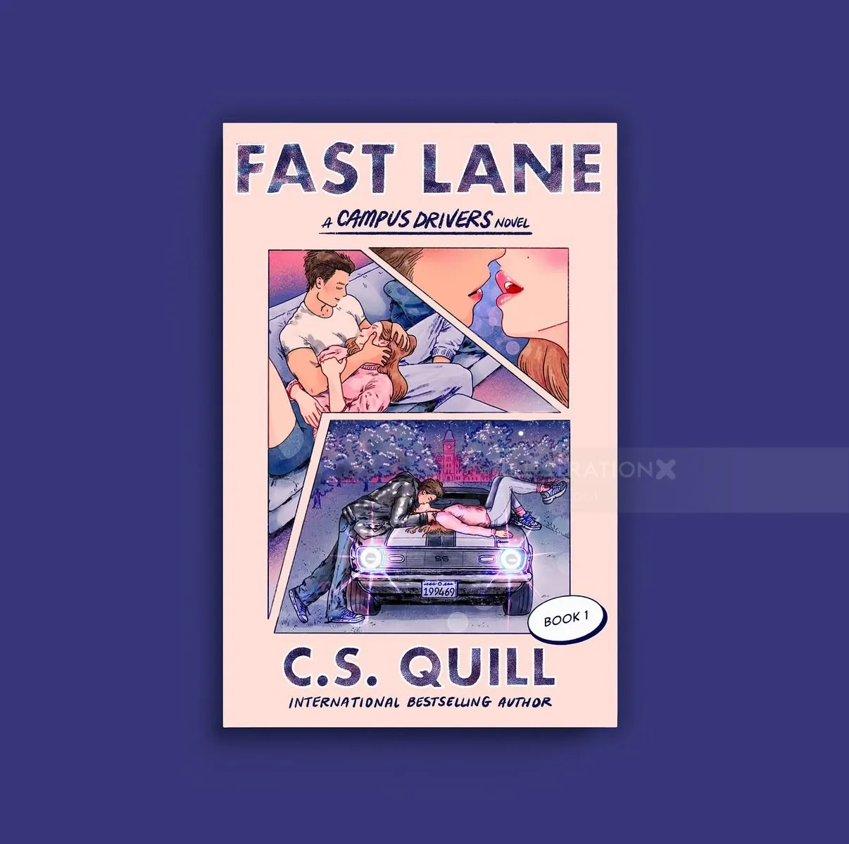 Book cover Fast Lane by C.S. Quill showing characters and a car