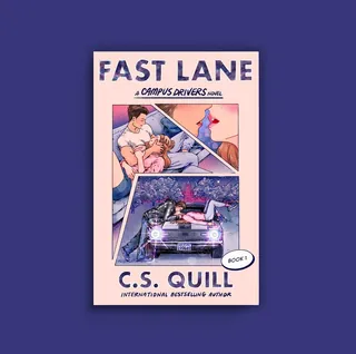 Book cover Fast Lane by C.S. Quill showing characters and a car