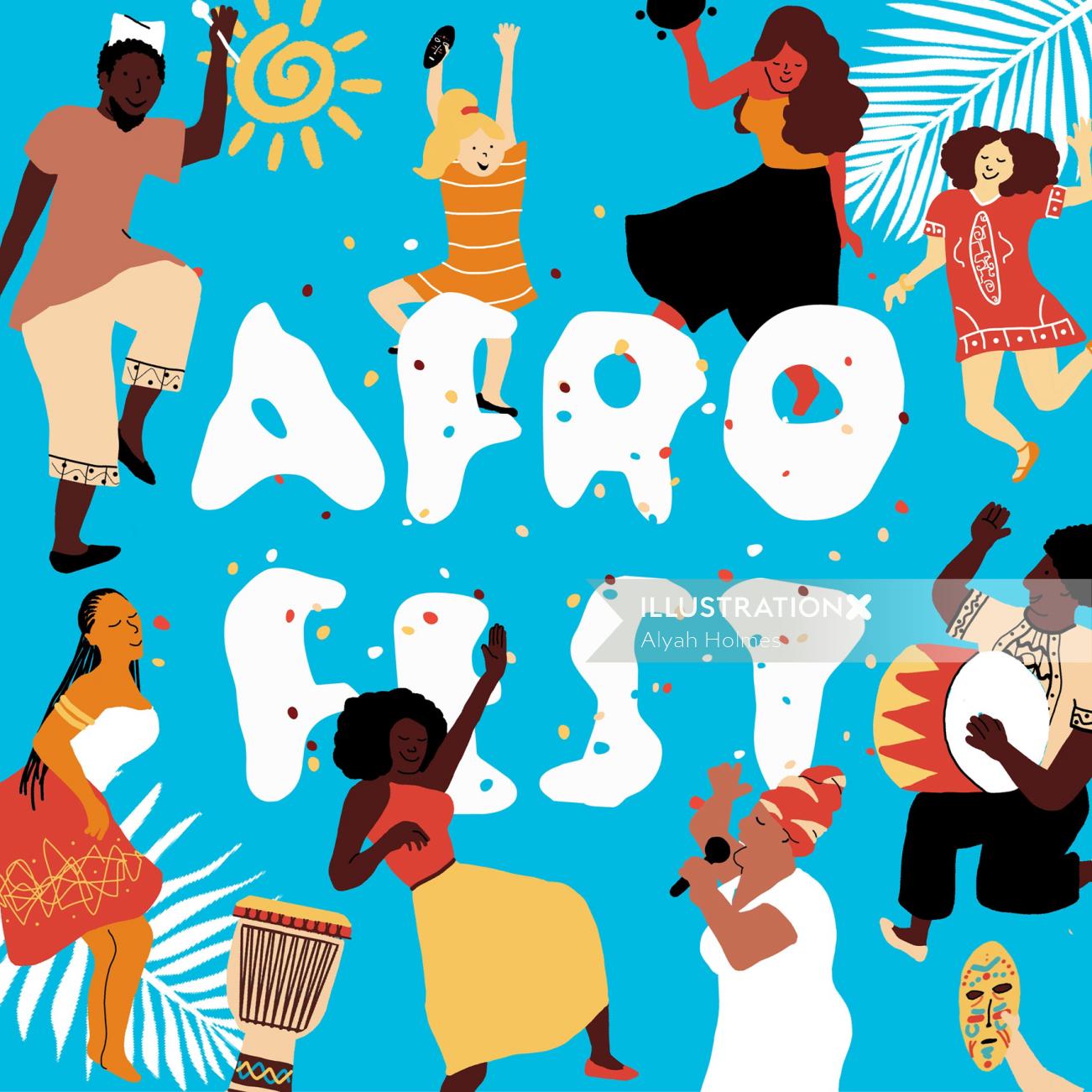 アフリカの音楽祭、アフロフェストのタイポグラフィ