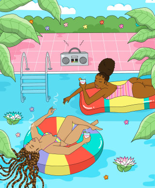Diseño gráfico de las “Pool Babes”
