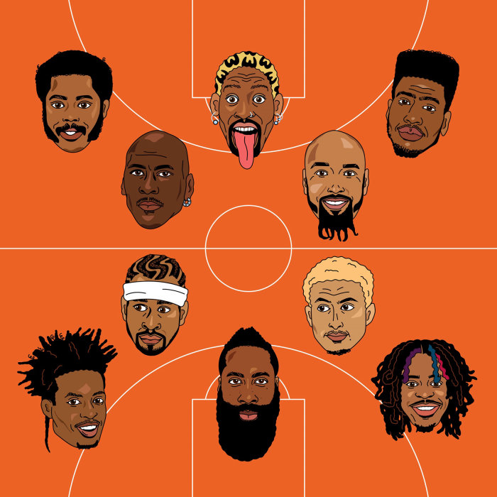 Artwork Honoring Black Hair in the NBA