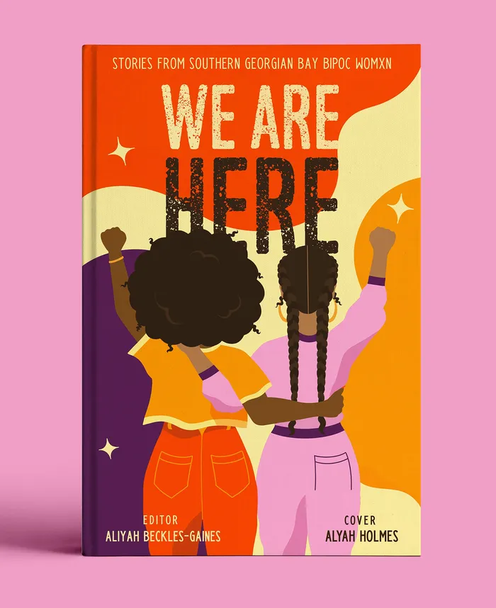 Book jacket design for "We Are Here"