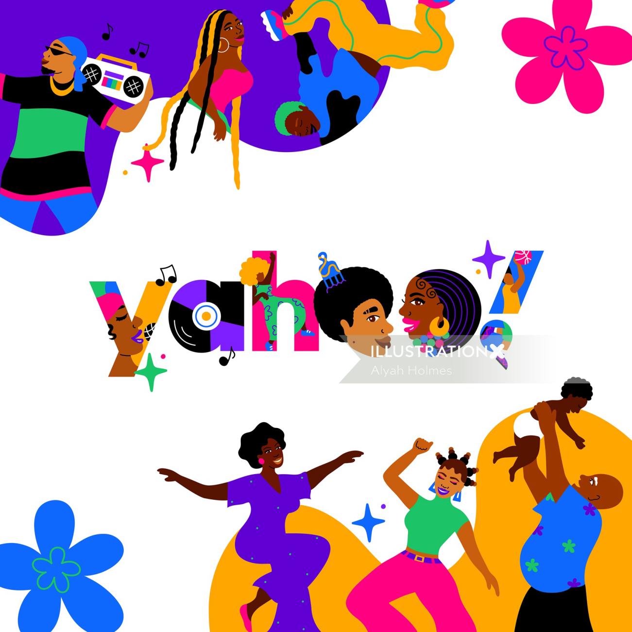 Alyah は Yahoo の黒歴史をテーマにしたロゴを描いています