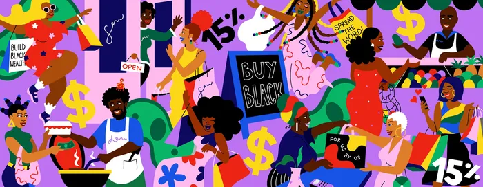 "Buy Black: A Collage of people supporting black businesses