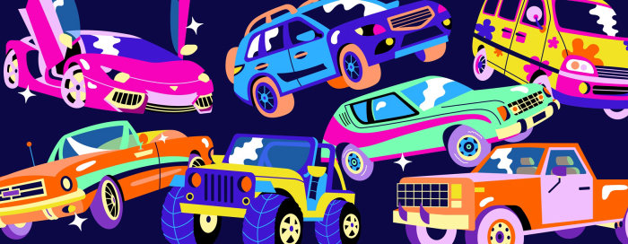 Illustrations for an AARP article about automobiles