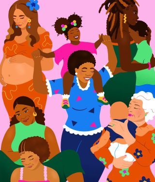 Collage et illustration de montage pour la fête des mères