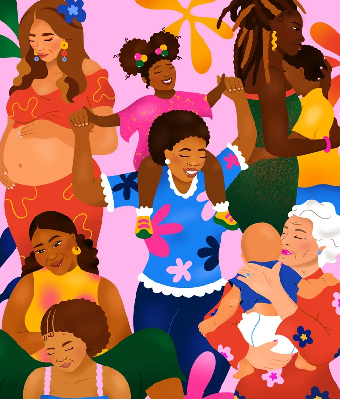 Mother's Day collage and montage illustration