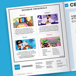 Charles Schwab's spot illustrations in Onward Magazine