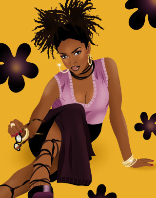 Ilustración de retrato de Lauryn Hill