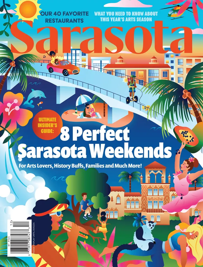 Sarasota Magazine cover on tourist activities