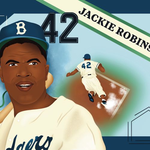 Mural illustration for Nike's Jackie Robinson kit