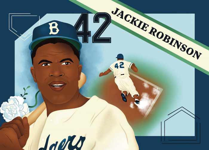 Mural illustration for Nike's Jackie Robinson kit