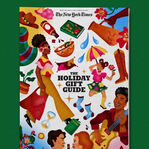 Colorful illustration for The New York Times Holiday Gift Guide by Alyah Holmes