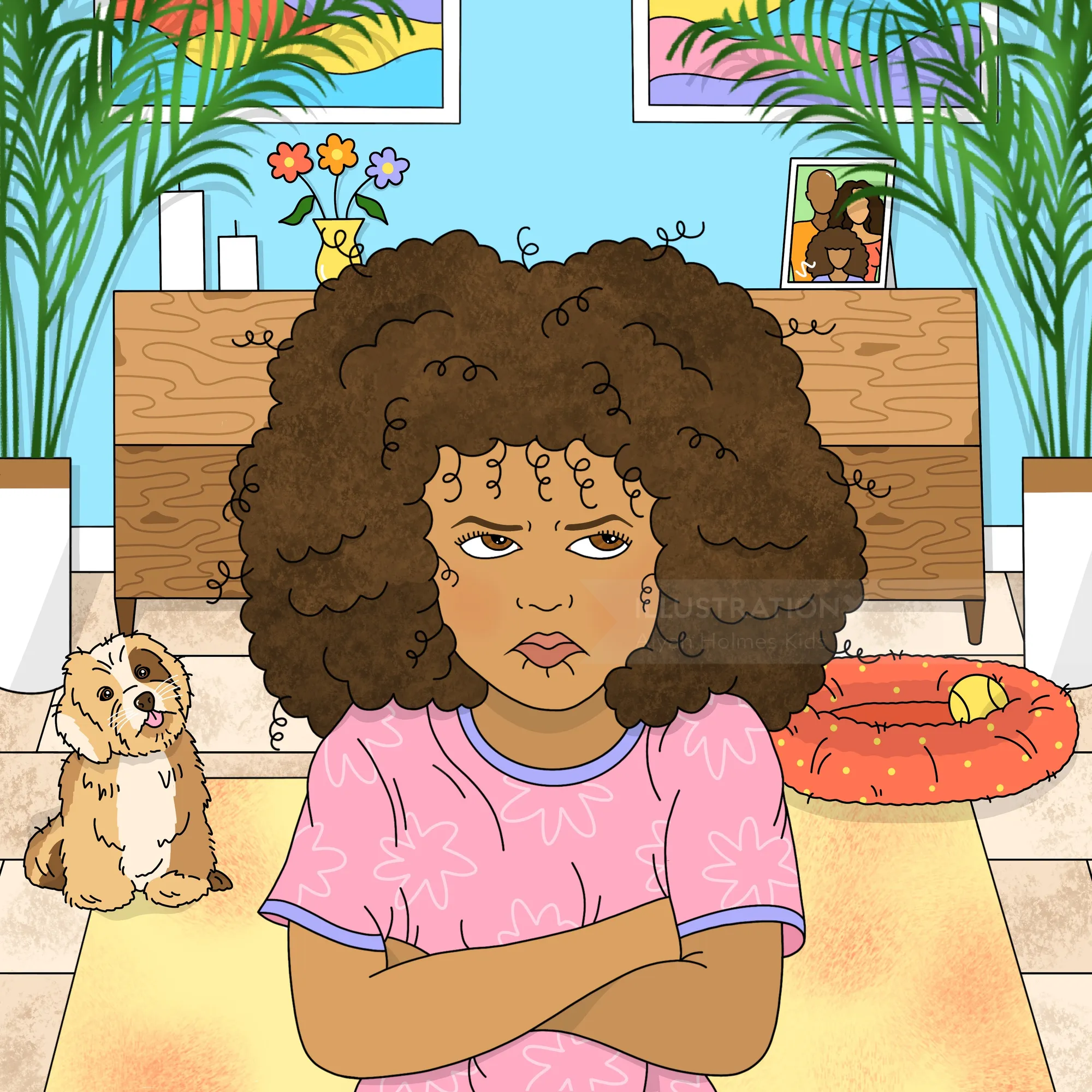 This children's book picture shows a distressed girl