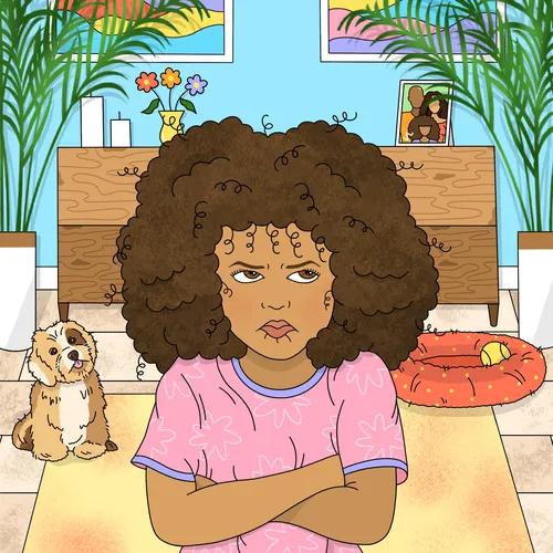 This children's book picture shows a distressed girl