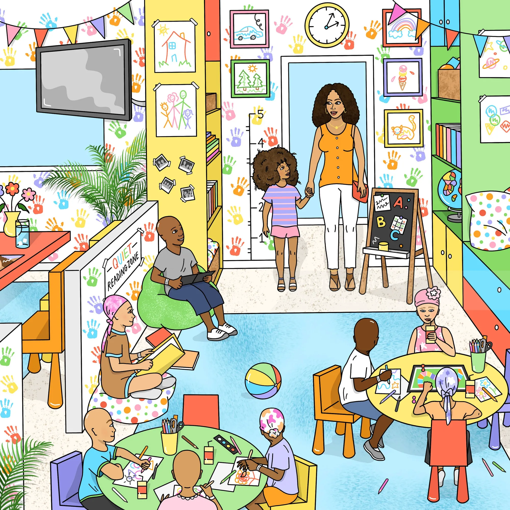 Picture of a hospital playroom from the novel "Bushyhead"
